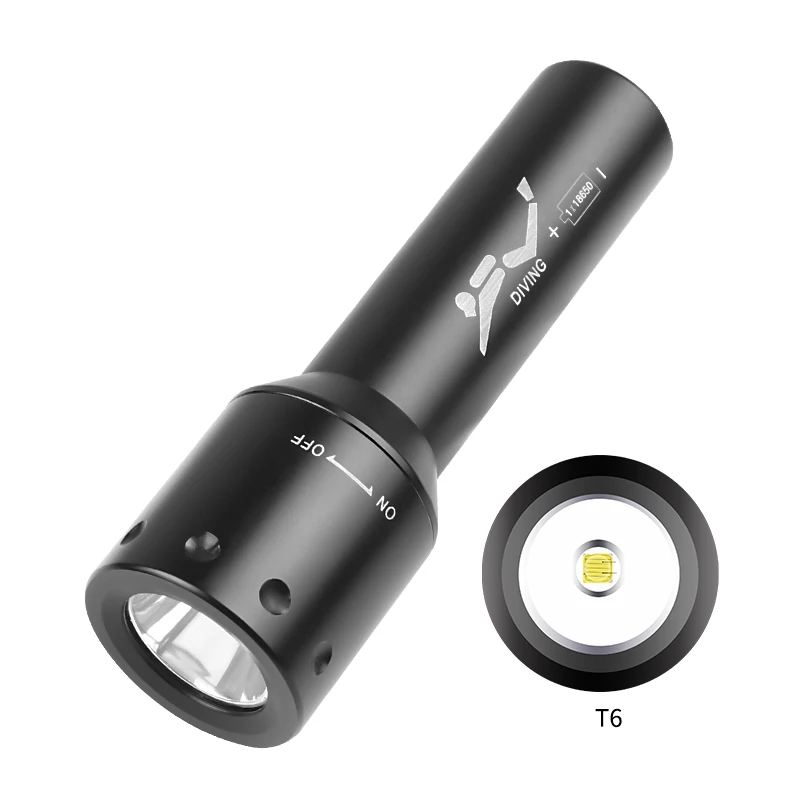 Underwater Flashlight - مصباح غوص LED جديد T6 طويل